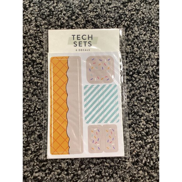 Tech Sets 6 Decals For Charger & Earbuds - Picture 1 of 2